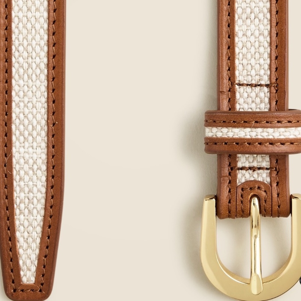 J. Crew slim classic Italian leather preppy style belt XL nwt - Picture 2 of 2